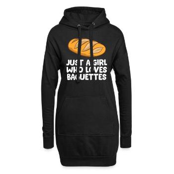 Juste une fille qui aime les baguettes - Sweat-shirt à capuche long Femme - noir - Devant