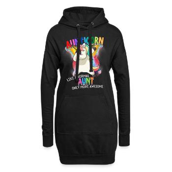 Aunticorn Tante Dabbendes Einhorn Dabbing Unicorn - Hoodie-Kleid - Schwarz - Vorne