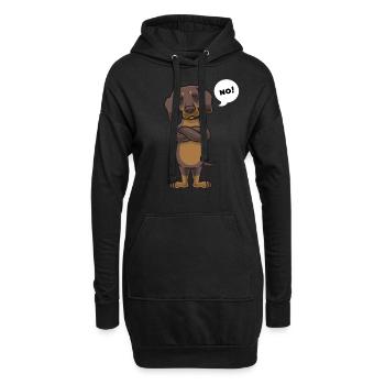 Sturer Dackel Hund Teckel Geschenk - Hoodie-Kleid - Schwarz - Vorne