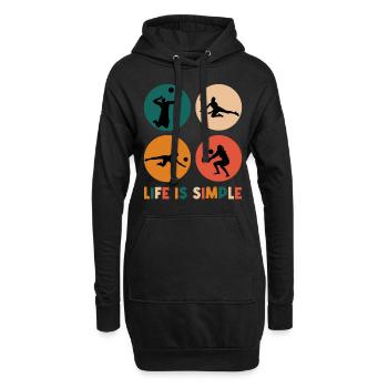 Beachvolleyball Volleyball Team Spieler - Hoodie-Kleid - Schwarz - Vorne