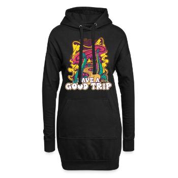 Trippy Champignons De Champignon - Sweat-shirt à capuche long Femme - noir - Devant