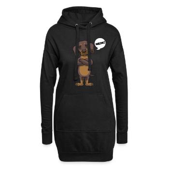 Sturer Dackel Hund lustig Teckel Hundebesitzer - Hoodie-Kleid - Schwarz - Vorne