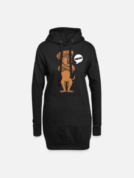 Bordeauxdogge Bordeaux Dogge lustig - Hoodie-Kleid - Schwarz