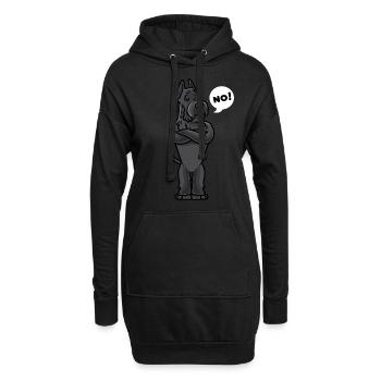 Sturer Riesenschnauzer - Hoodie-Kleid - Schwarz - Vorne