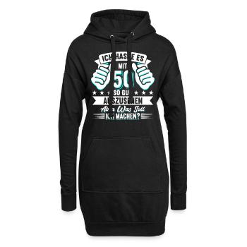 50. Geburtstag - Hoodie-Kleid - Schwarz - Vorne