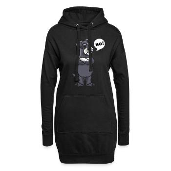 Sturer Zwergschnauzer - Hoodie-Kleid - Schwarz - Vorne