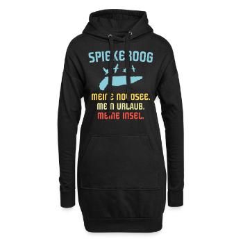 Spiekeroog Urlaub Nordsee Sprüche - Hoodie-Kleid - Schwarz - Vorne