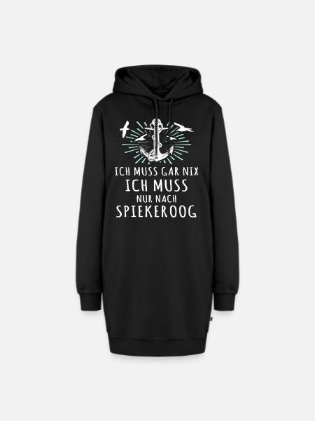 Spiekeroog Nordseeinsel Anker Möwen - Hoodie-Kleid - Schwarz