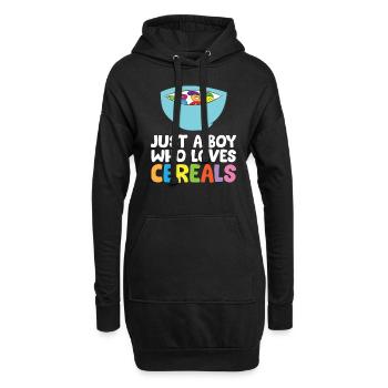 Céréales sucrées Juste un garçon qui aime les céréales - Sweat-shirt à capuche long Femme - noir - Devant
