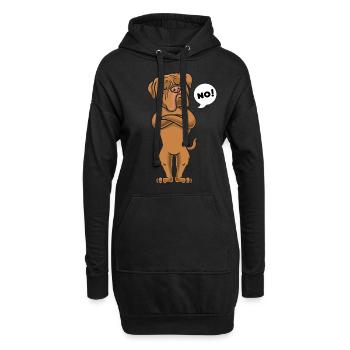 Dogue de Bordeaux drôle de dogue - Sweat-shirt à capuche long Femme - noir - Devant