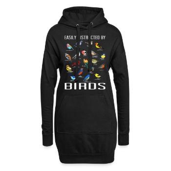 Oiseaux regarder Orinthologe Birdwatching cadeau - Sweat-shirt à capuche long Femme - noir - Devant