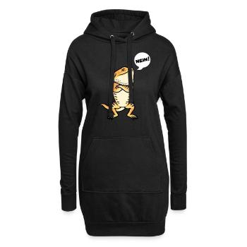 Sturer Bartagame Pogona Reptilien Echse - Hoodie-Kleid - Schwarz - Vorne