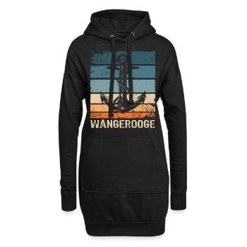 Wangerooge Insel Nordsee Motiv - Hoodie-Kleid - Schwarz - Vorne