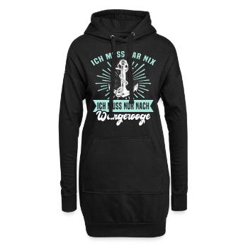 Wangerooge Sprüche Nordseeinsel Anker - Hoodie-Kleid - Schwarz - Vorne