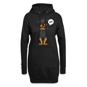 Rottweiler Hund - Hoodie-Kleid - Schwarz - Vorne