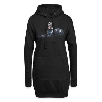 Chien-loup irlandais - Sweat-shirt à capuche long Femme - noir - Devant