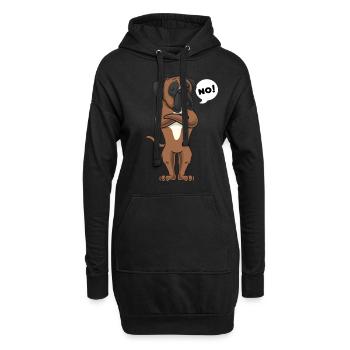 Stuer Deutscher Boxer Chien - Sweat-shirt à capuche long Femme - noir - Devant