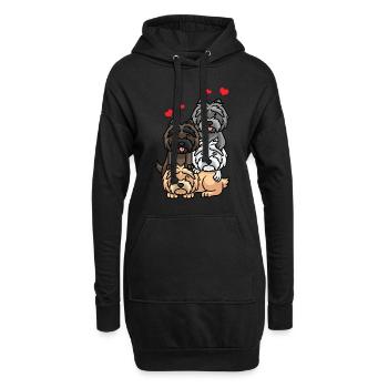 Cairn Terrier chien - Sweat-shirt à capuche long Femme - noir - Devant
