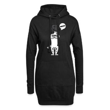 Sturer Großer Münsterländer Hund - Hoodie-Kleid - Schwarz - Vorne