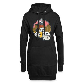 Schocken Würfelspiel Trinkspiel Kneipe - Hoodie-Kleid - Schwarz - Vorne