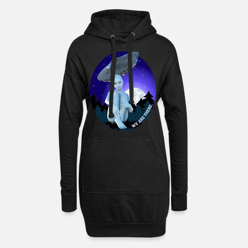 Alien, Wir sind da - Hoodie-Kleid - Schwarz