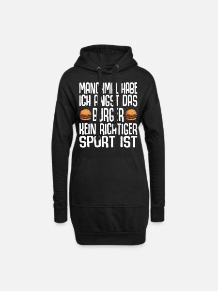 Burger Cheesburger Fast Food Essen Lustiger Spruch - Hoodie-Kleid - Schwarz