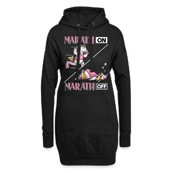 Marathon Einhorn Athlétisme Marathonien - Sweat-shirt à capuche long Femme - noir - Devant