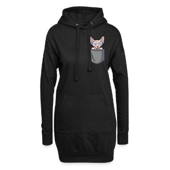 Sphynx Cat Pocket Sphynx Katze Geschenk - Hoodie-Kleid - Schwarz - Vorne