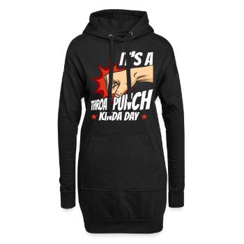 Es ist ein Kehle-Punch-Kinda-Tag - Hoodie-Kleid - Schwarz - Vorne