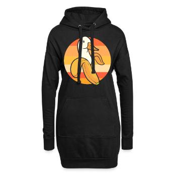 Fruchtige Bananen Bananenente - Hoodie-Kleid - Schwarz - Vorne