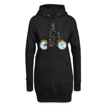 Brandlbracke chien à vélo - Sweat-shirt à capuche long Femme - noir - Devant