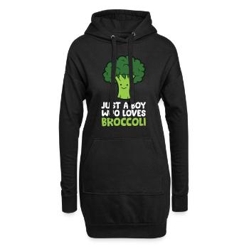 Brocoli doux Juste un garçon qui aime le brocoli - Sweat-shirt à capuche long Femme - noir - Devant