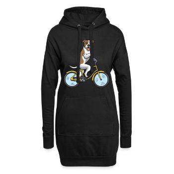 American Staffordshire Terrier chien à vélo - Sweat-shirt à capuche long Femme - noir - Devant