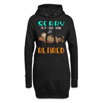 Faultier Rente Ruhestand Rentner Rentnerin - Hoodie-Kleid - Schwarz - Vorne