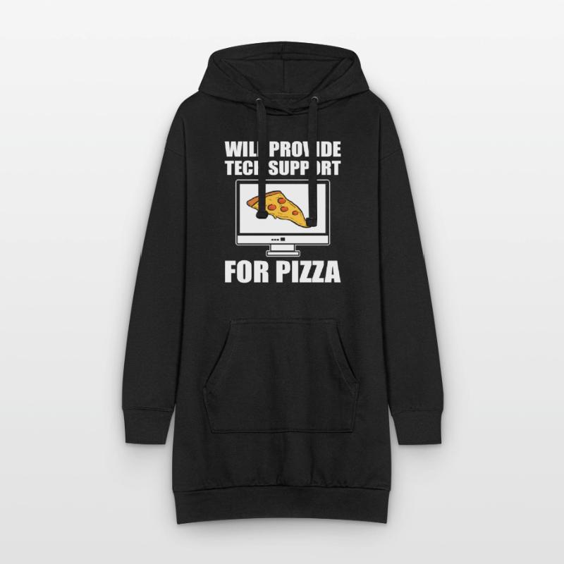 Will Provide Tech Support For Pizza Tech Support Sweat-shirt à capuche long Femme