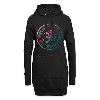 Om Ohm Aum Buddhism Symbole Yoga Sanskrit - Sweat-shirt à capuche long Femme - noir - Devant