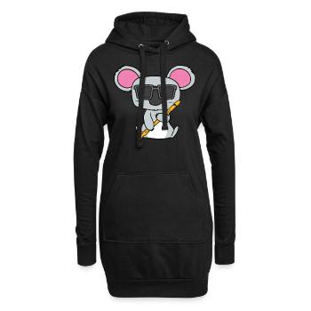 Koala Flûte à bec - Sweat-shirt à capuche long Femme - noir - Devant