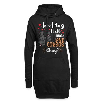 Cane Corso - Hoodie-Kleid - Schwarz - Vorne