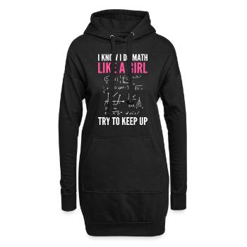 Je sais que je fais des mathématiques comme une - Sweat-shirt à capuche long Femme - noir - Devant