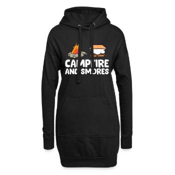Lustige Smores Liebhaber Lagerfeuer und Smores - Hoodie-Kleid - Schwarz - Vorne