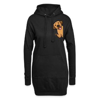Chien Broholmer - Sweat-shirt à capuche long Femme - noir - Devant