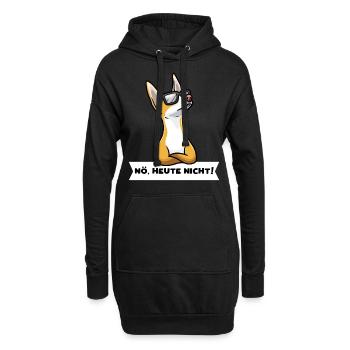 Sturer Podenco Ibicenco Hund lustig Hundefan - Hoodie-Kleid - Schwarz - Vorne