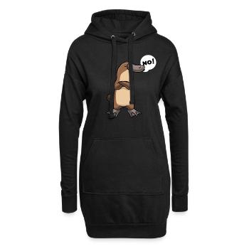 Sturer Schnabeltier lustige Tiere - Hoodie-Kleid - Schwarz - Vorne