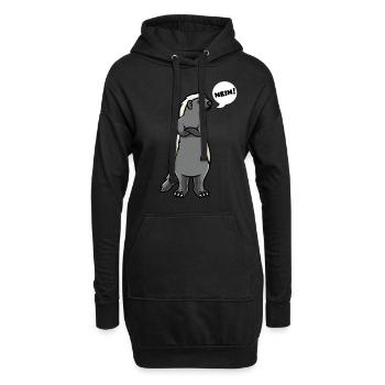 Sturer Honigdachs Ratel - Hoodie-Kleid - Schwarz - Vorne