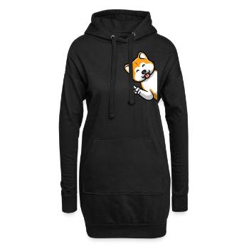 Akita Inu Chien - Sweat-shirt à capuche long Femme - noir - Devant