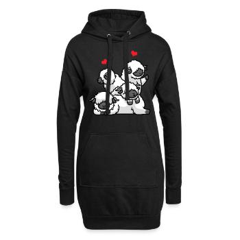 Walliser Schwarznasenschaf Schaf Mit Herzen Tier - Hoodie-Kleid - Schwarz - Vorne