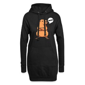 Capybara Wasserschwein - Hoodie-Kleid - Schwarz - Vorne