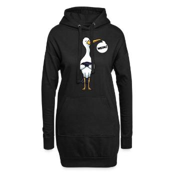 Sturer Storch Weißstorch Vögel - Hoodie-Kleid - Schwarz - Vorne