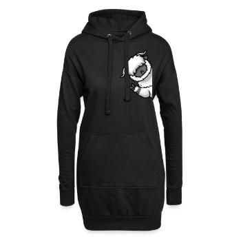 Walliser Schwarznasenschaf Auf Seite Schafe - Hoodie-Kleid - Schwarz - Vorne