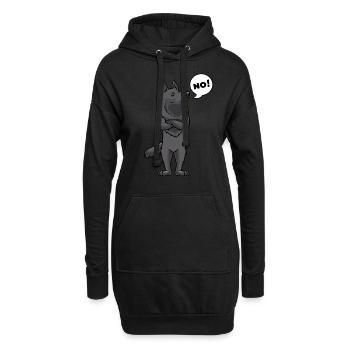 Groenendael Chien Berger Belge Têtu - Sweat-shirt à capuche long Femme - noir - Devant